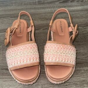 KELSI DAGGER Women's Brooklyn Donovan Sandal7.5 Pink Peach Leather Platform NWOB